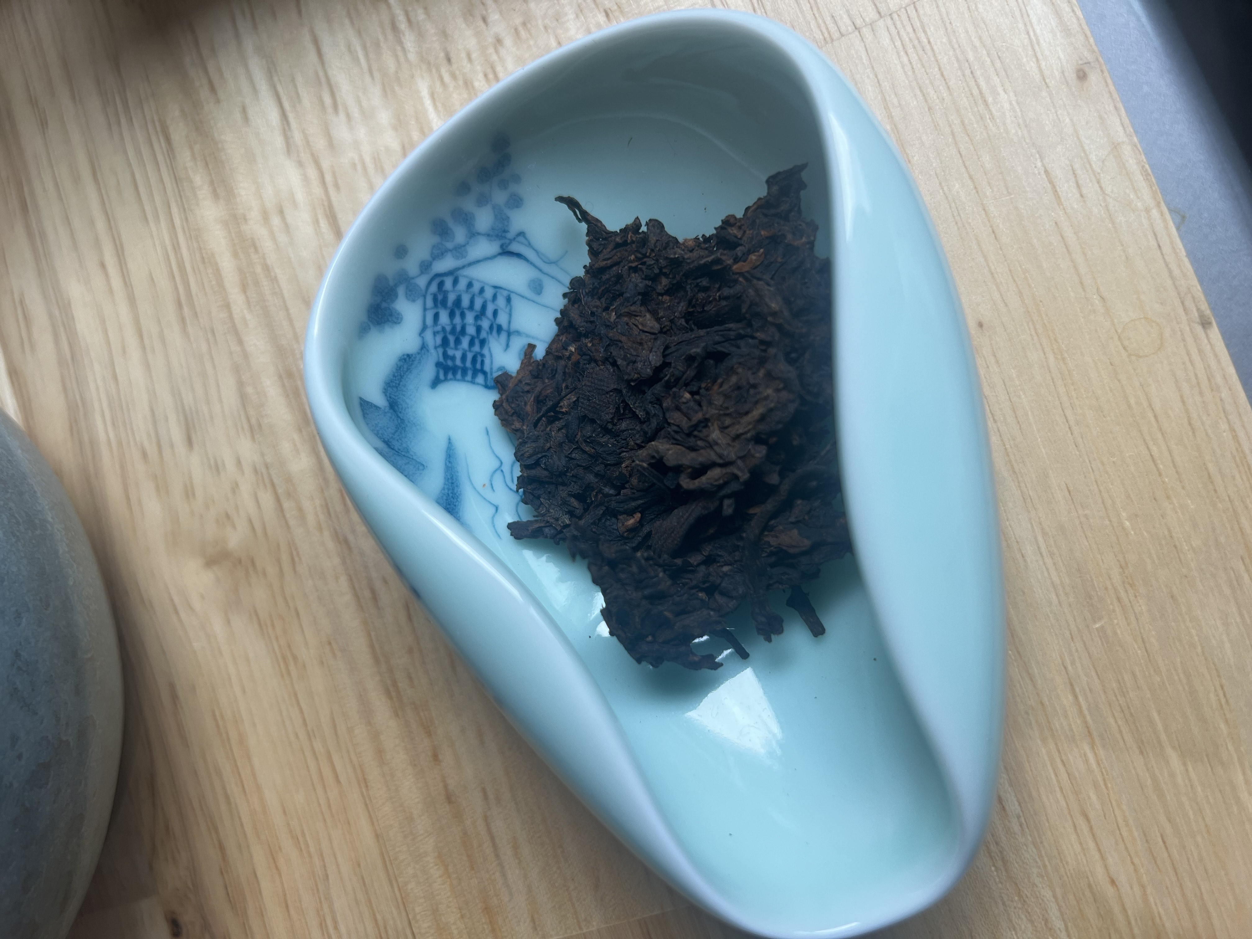 Chunk of the tea cake that was removed for steeping.